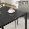 Afbeelding van HOMCOM Eettafel van staal met gehard glas 75x75x75 cm Zwart