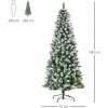 Afbeelding van HOMCOM Kunststof Kerstboom Ø75 x 180 cm Groen/Wit