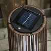 Afbeelding van Outsunny Rieten Lamp PE, staal, kunststof 21,5L x 21,5B x 61H cm Bruin