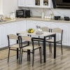 Afbeelding van HOMCOM Eettafelset MDF en Metaal 100x63x76,5 cm Eikenhout