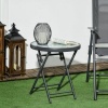 Afbeelding van Outsunny Bijzettafel van Metaal met Wit Veiligheidsglas