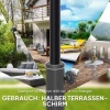 Afbeelding van Outsunny Betonnen parasolstandaard Halfrond voor parasols met 34/38/48mm buisdiameter, Zwart