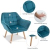 Afbeelding van HOMCOM enkele vleugelfauteuil met fluwelen poten - Scandinavisch groen 68,5 x 61 x 72,5 cm