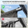 Afbeelding van Outsunny Vervangend waterdicht dak voor pergola 3 x 3 m, donkergrijs, met regenafvoergaten