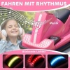 Afbeelding van AIYAPLAY Autoscooter voor kinderen, 6V, 2 motoren, 360° draaibaar, roze met muziek en claxon