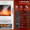 Afbeelding van TRESKO Elektrische open haard wit met verwarming, afstandsbediening en wifi-app, 1800 W