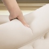 Afbeelding van HOMCOM Polsterbank met Chenille, Armleuning en 2 Kussens, Houten Frame, Beige 115 x 44 x 58 cm