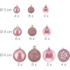 Afbeelding van Set van 50 onbreekbare kerstballen - plastic - ∅ 3, 4 & 6 cm - roze
