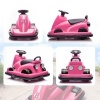 Afbeelding van AIYAPLAY Autoscooter voor kinderen, 6V, 2 motoren, 360° draaibaar, roze met muziek en claxon