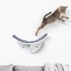 Afbeelding van PawHut Kattenbed met wandplank en pluchen bekleding, bruin MDF