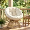 Afbeelding van Outsunny Draaibare Rotanstoel - Crèmewit, 93L x 81B x 87H cm, Staal en PE-rotan