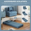 Afbeelding van HOMCOM Stoel-Bed van Polyester met Schuimvulling - Blauw 70x70x61 cm