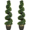 Afbeelding van HOMCOM Kunstmatige Topiaries Kunstplanten PE Ø28 x 115 cm Groen