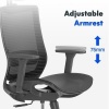 Afbeelding van FLEXISPOT Ergonomische bureaustoel met 3D-armleuningen en verstelbare lendensteun, zwart