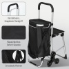 Afbeelding van HOMCOM Winkelwagen van Oxford-stof, aluminium, 46L x 59,5B x 97H cm, Zwart
