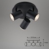 Afbeelding van BRILONER LEUCHTEN BANYO badkamerlamp, 5 W, IP44, zwart, metaal-kunststof, incl. 3x GU10