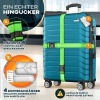 Afbeelding van Tillvex® 4-delige reiskofferset met bagageweegschaal, kofferriemen en kofferhangers, legergroen