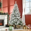 Afbeelding van HOMCOM Kunstkerstboom Groen/Wit 105L x 105B x 180H cm van Kunststof en Staal