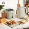 Afbeelding van HOMCOM RVS waterkoker en broodrooster set, 2200 W, 1,7 l, warmhoudfunctie, 6 bruiningsniveaus, grijs