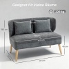 Afbeelding van Homcom Loveseat - Polyester - 117L x 65B x 78,5H cm - Grijs