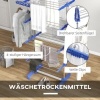 Afbeelding van HOMCOM inklapbaar droogrek met wielen - Blauw kledingrek
