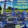 Afbeelding van RE:SPORT® Cityroller voor kinderen en volwassenen met LED, bel en draagband - opvouwbare scooter