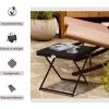 Afbeelding van Outsunny Bijzettafel van staal en polyrattan - 40x40x40 cm - Grijs