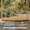 Afbeelding van Outsunny Salontafel van Acaciahout en PE-rotan - Ø50 x 47,5 cm - Teakkleur
