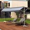 Afbeelding van Outsunny Staande knikarm tuinluifel 3,95 x 2,94 m met zwengel