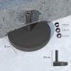 Afbeelding van Outsunny Betonnen parasolstandaard Halfrond voor parasols met 34/38/48mm buisdiameter, Zwart