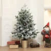 Afbeelding van HOMCOM Kunststof Kerstboom Ø60 x 100H cm Groen en Goud
