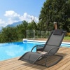 Afbeelding van Outsunny Schommelstoel Tuinstoel Lichtgrijs Metaal Mesh