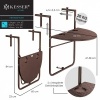 Afbeelding van KESSER® Balkonhangtafel, inklapbaar, balkontafel om op te hangen, balkon, hangtafel, 3-voudig in hoo