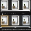 Afbeelding van HOMCOM LED Badspiegel 70 x 50 cm met 3 lichtkleuren en touchschakelaar, IP44
