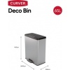 Afbeelding van Curver Decobin Prullenbak - 65L - Rechthoekig - Zilver Metallic