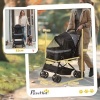Afbeelding van PawHut Hondentrolley voor kleine honden en katten - Zwart 76,5 x 52 x 95 cm