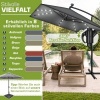 Afbeelding van tillvex® Rechthoekige Aluminium Parasol Ø 330 cm met LED en Afdekking, 360° Draaibaar