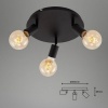 Afbeelding van BRILONER PEARL - 3-lichts plafondlamp retro - draaibare spotkoppen - zwart - Ø 30cm
