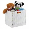 Afbeelding van Relaxdays opbergmand, vierkant, gevlochten, opvouwbaar, 31x32x30 cm, wit