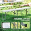 Afbeelding van Outsunny Witte Bierbank van Metaal en Kunststof