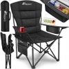 Afbeelding van TRESKO® Opvouwbare Campingstoel tot 150 kg | Klapstoel met Armleuningen & Bekerhouder