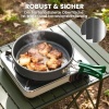 Afbeelding van Outsunny 8-delige camping kookset met anti-verbrandingsgrepen, voor 2 personen, grijs