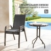 Afbeelding van Outsunny Bistronset voor buiten - Metaal, gehard glas - Ø60 x 71H cm - Donkergrijs