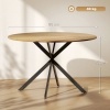 Afbeelding van HOMCOM ronde eettafel met X-poten voor 4 personen - Eiken keukentafel