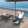 Afbeelding van Outsunny Metalen Ligstoel, Beige Gaasstof