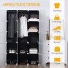 Afbeelding van HOMCOM - DIY Kledingkast - Kunststof en Metaal - Zwart