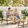 Afbeelding van Outsunny Driezits Rotanbank - PE Rotan, Staal - 176L x 75B x 78H cm - Khaki