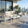Afbeelding van Outsunny Tuinbankset - Metaal, Mesh-stof - 106L x 70,5B x 77H cm - Crèmewit