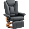Afbeelding van HOMCOM Relaxstoel van kunstleer, hout 78L x 88B x 103H cm Donkergrijs