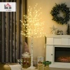 Afbeelding van HOMCOM LED Kersenboom met 180 LED's, 3 helderheidsniveaus, 180 cm, wit kerstdecoratie.